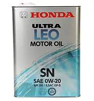 Синтетическое моторное масло Honda Ultra LEO 0W-20 4 л, моторное масло для авто