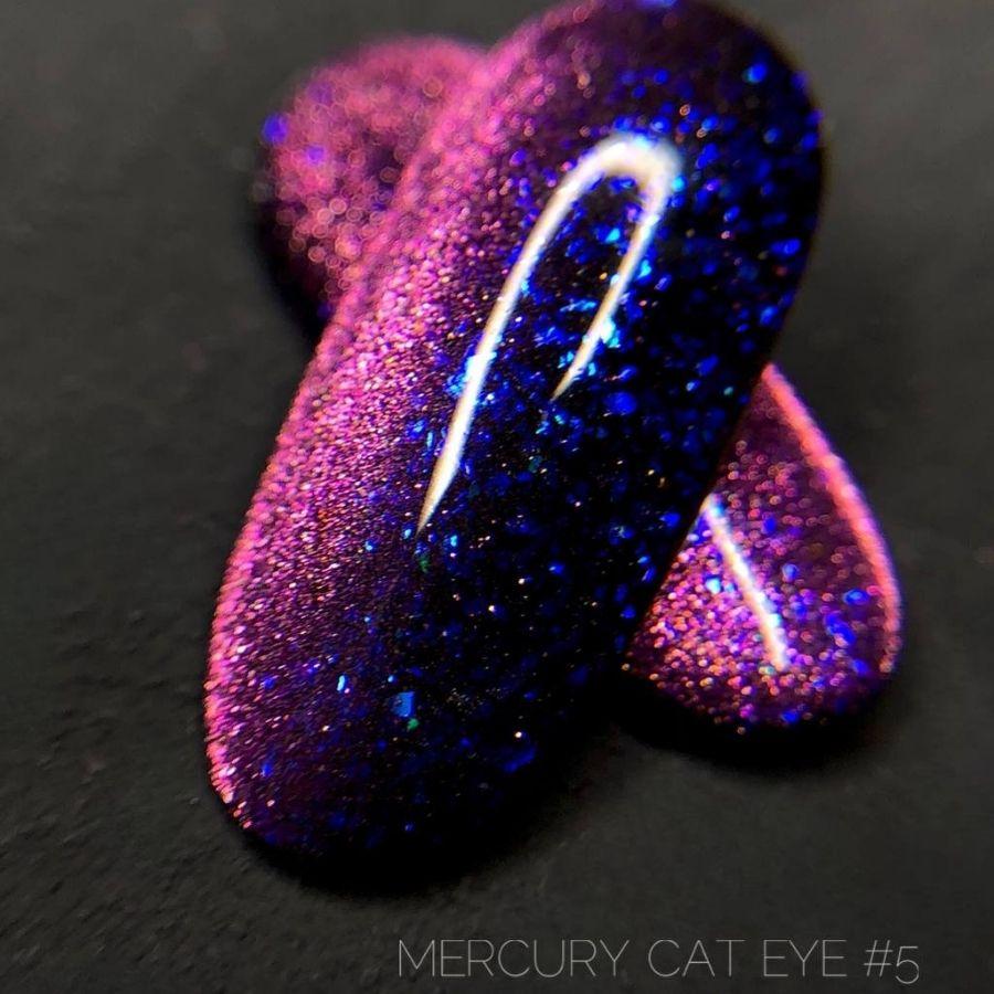 Гель-лак Crooz Cat Eye Mercury - котяче око з частинками поталі №05, 8 мл