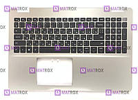 Оригинальная клавиатура для ноутбука Dell Inspiron 15 5584 series, rus, black, серебристая передняя панель
