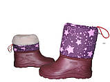Дутики дитячі зимові бордові чоботи пінка розмір 31, фото 5