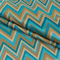 Ткань Жаккард остро /ostro зиг-заг голубой, дижонская горчица (280см 176г/м² пог.м) 149027