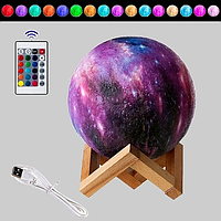 Настольная лампа светильник 3D Космос с пультом / 3D лампа ночник / Детский ночник-светильник