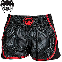 Шорты для тайского бокса кикбоксинга Venum Phantom Muay Thai Shorts Black Red
