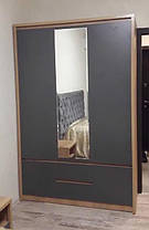 Шафа Домініка 3Д2Ш 2162х1410х544мм дуб артісан + сірий   Меблі-Сервіс, фото 3