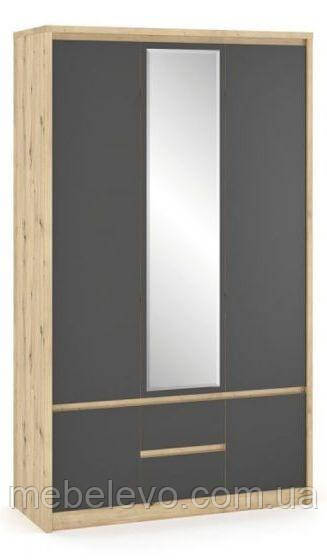 Шафа Домініка 3Д2Ш 2162х1410х544мм дуб артісан + сірий   Меблі-Сервіс