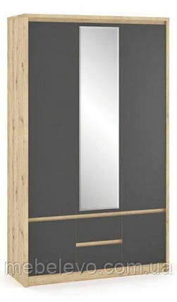 Шафа Домініка 3Д2Ш 2162х1410х544мм дуб артісан + сірий   Меблі-Сервіс, фото 1