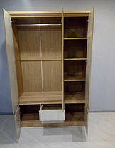 Шафа Домініка 3Д2Ш 2162х1410х544мм дуб артісан + сірий   Меблі-Сервіс, фото 4