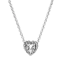 Серебряное ожерелье "Белое сердце"