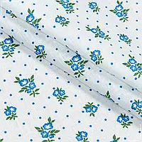 Ткань ситец 67 ткч цветы голубой (95см 103г/м² пог.м) 167152