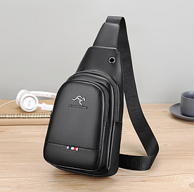 Чоловіча якісна сумка бананка на груди месенджер Кенгуру, сумка-слінг на плече нагрудна