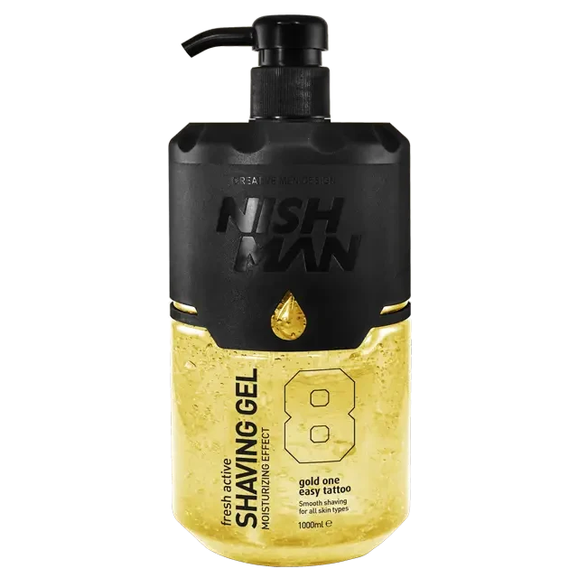 Гель для гоління Nishman №8 Easy Tattoo Gold One Shaving Gel із дозатором 1000мл