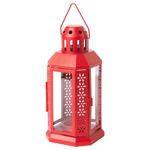 Фонарь для свечи IKEA ENRUM внутренний/уличный, красный, 22 см 904.949.50 - фото 1 - id-p1596825449