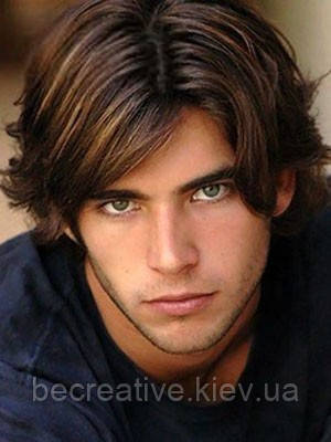 Натуральна чоловіча перука. Хвилясте волосся