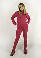Яркий женский спортивный теплый костюм с худыми и зауженными брюками в красном цвете S, M, L Код/Артикул 64
