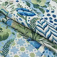 Ткань Декоративная ткань жаккард фаски/fusky ромб-печворк синий (280см 348г/м² пог.м) 146512
