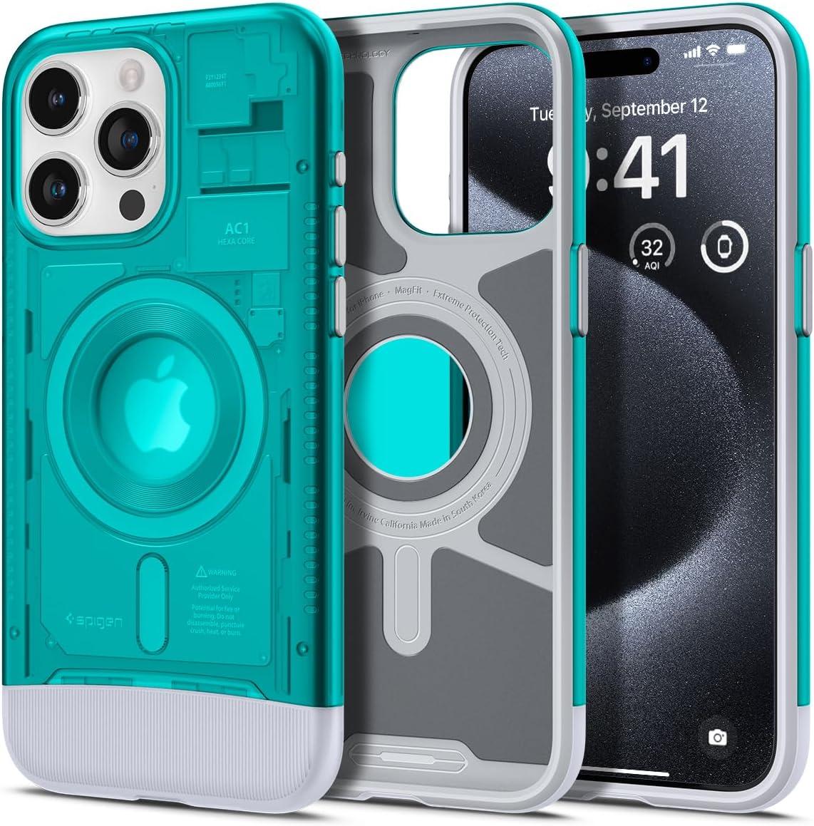 Чохол Spigen для iPhone 15 Pro - Classic C1 MagFit, Bondi Blue (ACS06743)