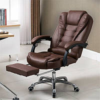 Компьютерное офисное кресло BOSS с подставкой для ног коричневое кресло для офиса KO22BR