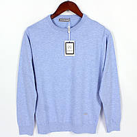 Мужская кофта (свитер/свитшот), мягкий приятный материал (хлопок), цвет белый Голубой, L
