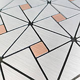 Самоклеюча PET плитка фігури+ромбики Сіра 30х30CMх4MM, фото 3