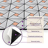 Самоклеюча PET плитка фігури+ромбики Сіра 30х30CMх4MM, фото 5