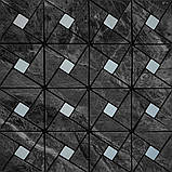 Самоклеюча PET плитка фігури+ромбики Сірий мармур 30х30CMх4MM, фото 2