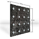 Самоклеюча PET плитка фігури+ромбики Сірий мармур 30х30CMх4MM, фото 4