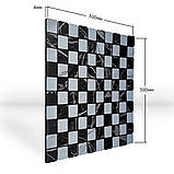 Самоклеюча PET плитка Шахи чорно-білі 30х30CMх4MM, фото 4