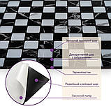 Самоклеюча PET плитка Шахи чорно-білі 30х30CMх4MM, фото 5