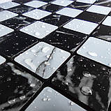 Самоклеюча PET плитка Шахи чорно-білі 30х30CMх4MM, фото 6