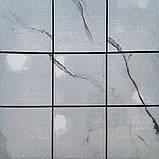 Самоклеюча вінілова PET плитка квадрати Сірий мармур 30х30CMх4MM, фото 2