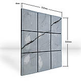 Самоклеюча вінілова PET плитка квадрати Сірий мармур 30х30CMх4MM, фото 4