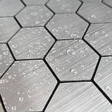 Самоклеюча PET плитка Соти срібло 30х30CMх4MM, фото 6