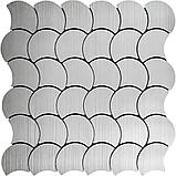 Самоклеюча PET плитка Хвилі срібло 30х30CMх4MM, фото 2