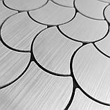 Самоклеюча PET плитка Хвилі срібло 30х30CMх4MM, фото 3