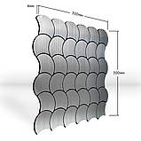 Самоклеюча PET плитка Хвилі срібло 30х30CMх4MM, фото 4