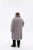 Батальне двобортне жіноче пальто зимове комбіноване з 54 по 76 розмір, фото 2