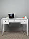 Стіл письмовий "Хюгге" з натурального дерева білий з фурнітурою BLUM, фото 2
