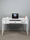 Стіл письмовий "Хюгге" з натурального дерева білий з фурнітурою BLUM, фото 4