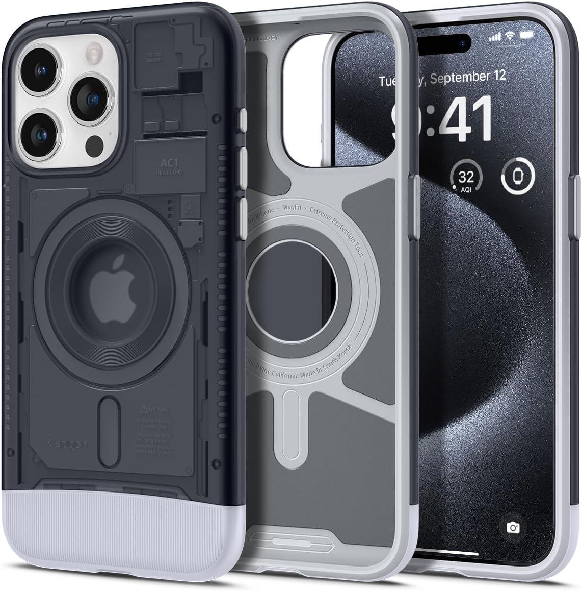Чохол Spigen для iPhone 15 Pro - Classic C1 MagFit, Graphite (ACS06742)