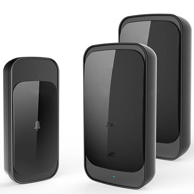 Бездротовий сенсорний дверний дзвінок Digital Lion WDB-03-2, з 2-ма приймачами, 58 мелодій, до 300 м, Чорний