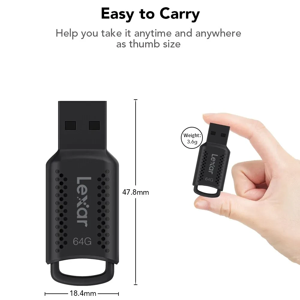 Флешка USB 3.0 Комп'ютерна флешка 64 Гб металева Чорна, фото 1