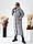 Пальто пуховик ковдра зима OVERSIZE з капюшоном арт. 520 айворі / молочного кольору, фото 3