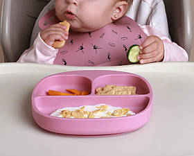 Тарілка дитяча силіконова с секціями на присосці (блаш), посуд для дітей