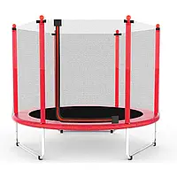 Батут манеж дитячий Atleto 160 см з сіткою червоний KRB10