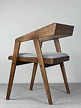 Дизайнерський стілець "Гранде" з натурального дерева колір Сірий, фото 4