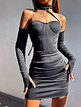 Корсетне плаття коротке з виділеною грудьми та відкритими плечима (р. S, M) 66035448Е, фото 2