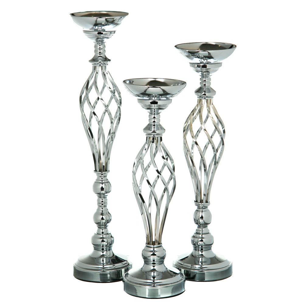 Набір із трьох свічників "Лукреція" для композиції із квітів та свічок із серії Бароко, фото 1