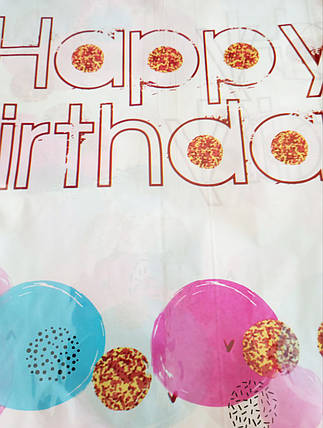 Скатертина дитяча поліетиленова на стіл Happy Birthday Кульки 180х110см | Білий, фото 2