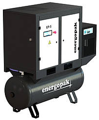 Гвинтовий компресор Energopak EP 5/RD-T500 з осушувачем та ресивером 500л (1,0 м3/хв, 7,5 бар, 5 кВт)