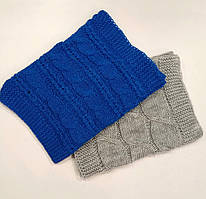 Шарф-хомут великий, в'язання велике, кольори в асорті Сірий